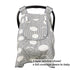 ICOPUCA Muslin Car Seat Covers for Babies, Lightweight Kick Proof Canopy, Black Strip Polka, Fits Summer/Autumn/Spring