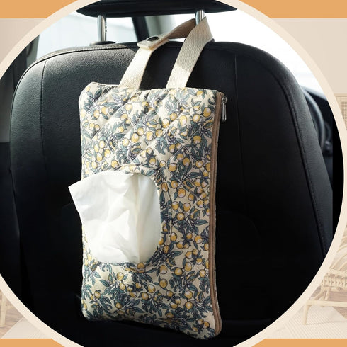 Cosblank 2 Pcs Quilted Diaper and Wipes Pouch Portable Hanging Floral Wet Wipe Bag Diaper Bag Reusable Wipes Pouch