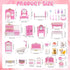 SwankyStyle 36Pcs Sets,Miniature 1:12 Dollhouse Furniture Scale Doll House Accessories and Furniture