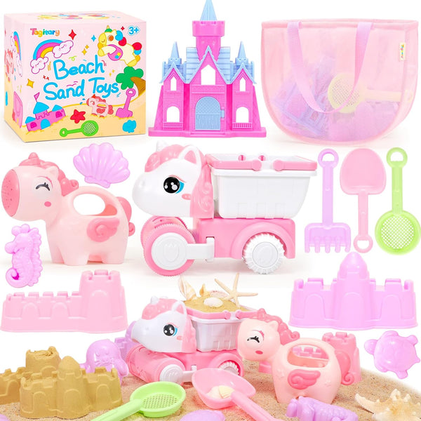 Tagitary Beach Toy Unicorn Sand Toys for Kids,Sand Castle Toys for Beach