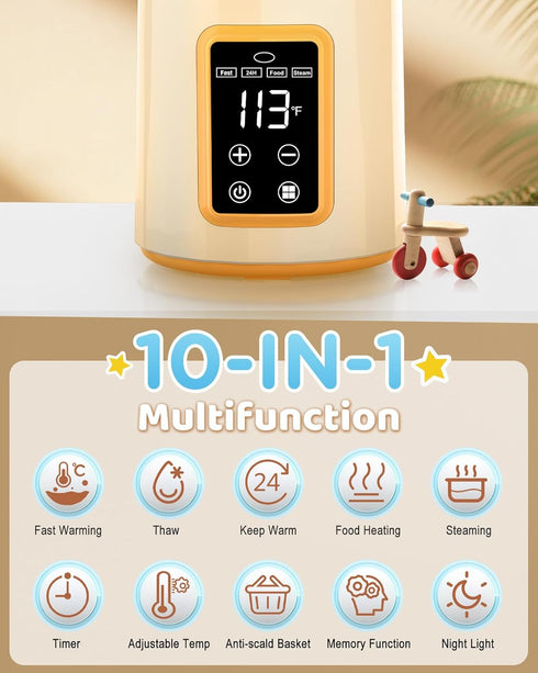 Bottle Warmer, Faster Heating Baby Milk Warmers for All Bottles with Accurate Temp Control Water Bath Tech and Auto