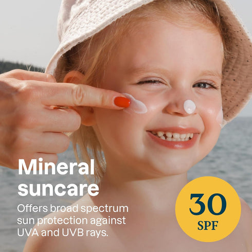 30, 2.6 Oz ATTITUDE Mineral Sunscreen for Baby and Kids with Sensitive Skin, EWG Verified, Broad Spectrum UVA/UVB