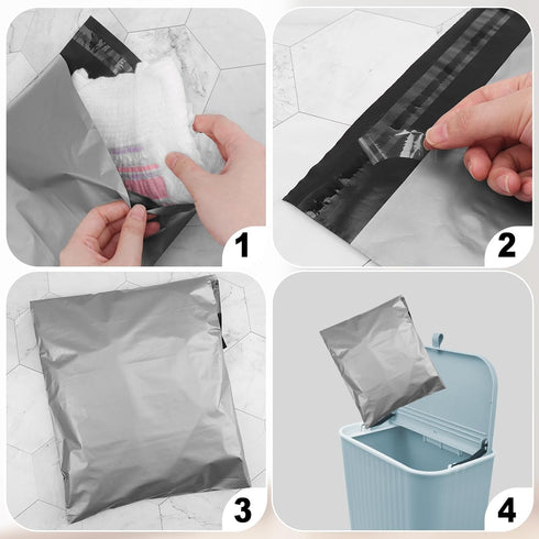 Pack 200,Gray 9.84 13.78inches 2pcs Adult Diaper Disposal Bags of Adult Diapers Disposable Bags x Opaque Incontinence