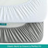 Biloban Waterproof Pack and Play Sheets, 2 Pack Fitted for Graco Playard, Grey & White