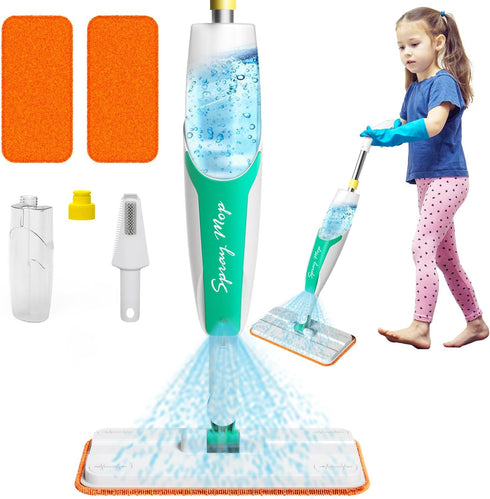 Kids Spray Mop Toddler-Size Mini Mop with Real Water Spray, Toddler Cleaning