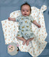 hugs & llamas 100% Organic Cotton Muslin Swaddle Blankets, Extra Soft Unisex Swaddles for Newborns, 47” x 47” (Fancy