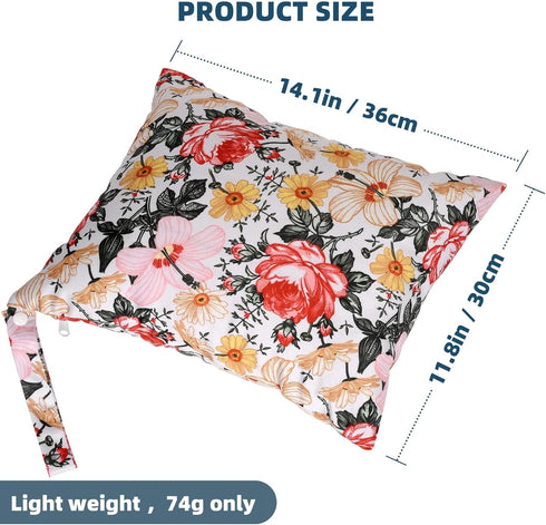 2 2 Pcs Wet Dry Bags for Baby Cloth Diapers,Washable Travel Bags,Beach,Pool,Gym Bag for Swimsuits or Wet Clothes