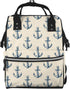 Qewfoju Nautical Themed Simple Anchors 1 Pattern Diaper Bag Backpack Multifunctional Baby Bags