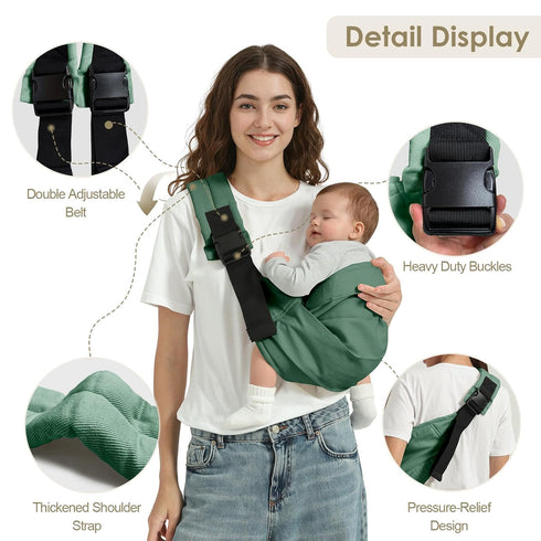 Holaraon Baby Sling Carrier for Toddler, Baby Carrier Sling, Lightweight Toddler Carrier with Secure Buckle, Premium