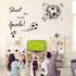 3D Soccer Wall Decal Stickers - Football Room Decor for Kid Boy Bedroom Art Decoration, Shoot for Your Goals