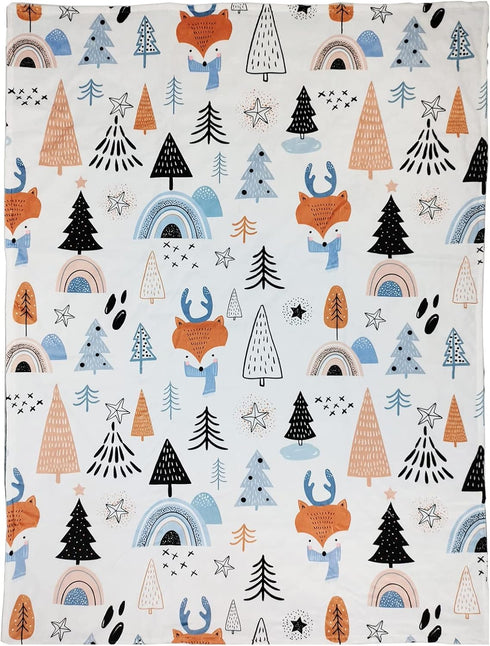 Baby Blanket for Boys Girls, Fox Printed, 30"x40", Soft Plush Minky Blanket for Toddlers Newborn