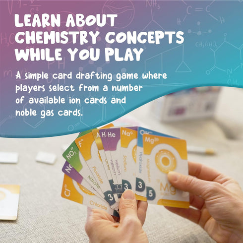 (2nd Genius Games Ion: A Compound Building Game Edition) - A Chemistry Card Drafting Game About Cations, Anion, Noble