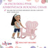 18" Emily Rose Doll Adirondack Rocking Chair - Pink Wooden Heart-Back Design Furniture with Smooth Rocking Motion - USA