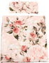 Set Galabloomer Receiving Blanket Headband Flower Print Baby Swaddle Blankets Vintage Rose