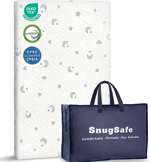 SnugSafe Pack and Play Mattress Pad (38"x26"x1.8"), Waterproof Pack n Play Mattress Pad