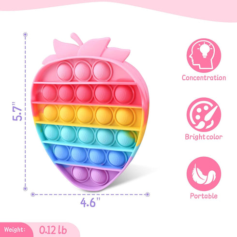 Woplagyreat Bubble Fidget Sensory Toys,Cute Push Silicone Squeeze Toy for Autism Anxiety Stress Relief Small Strawberry