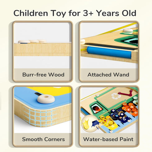 3 4 5 3+ TOP BRIGHT Wooden Magnetic Maze Board for Years Old, Wooden Activity Board, Learning Color Recognition