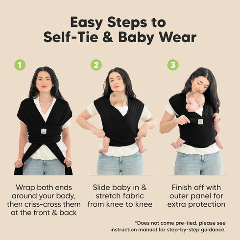 1 KeaBabies Baby Wrap Carrier - All in Original Baby Carrier Newborn to Toddler Sling, Easy to Wear, Hands Free