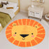 ABREEZE Kids Play Rug 4ft, Lion Round Area Rug Kids Nursery Door