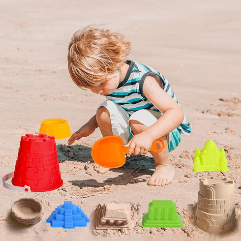 Holady 17 Set Pcs Beach Toy for Kids - Includes Bucket, Molds, Shovel, Rake, Sifter & Castle Toys - Sand Bucket