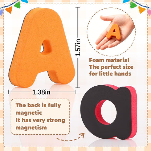 GINMIC Magnetic Letters and Numbers with Magnet Board, Alphabet ABC Magnets, Learning & Educational Toys - Uppercase
