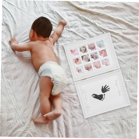 LIFKOME Newborn Picture Frame Handprint and Footprint Kit Meaningful Growth Photo Display for and Home Decor
