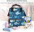 FHEDVBN Backpack Mummy Backpacks Daypack Cute Blue Fish Diaper Bag for Women Multifunction Waterproof for Mom Dad