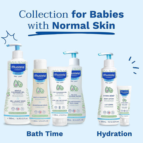 Mustela Baby Gentle Shampoo with Natural Avocado - Tear-Free & Biodegradable Formula - 1 or 2-Pack