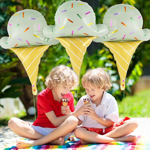 YOTHORN 6 Party,Summer Summer 3) Pcs Ice Cream Balloons, Giant Ice Cream Cone Foil Balloon for Party Decorations