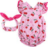 BABESIDE Reborn Baby Doll Clothes, Cherry Pattern Outfits for 17-22 Inch Baby Dolls with Headband