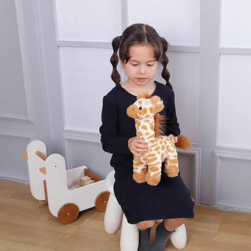 Apricot Lamb Toys Plush Brown Grassland Giraffe, Soft Cuddly Stuffed Animal Perfect for Child (12 Inches)