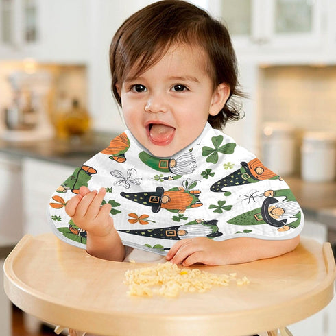YETTASBIN St. Patrick's Day Gnome Muslin Baby Burp Cloth, Super Soft Absorbent Cotton Burp Rag Baby Bibs Feeding Cloth