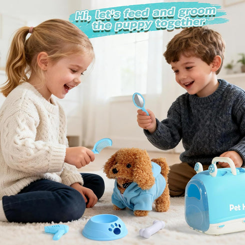 3 4 5 6 Set, 3-8 TONZE Robot Dog Toy for Girls Kids Year Old, Interactive Walking Barking Realistic Robot Puppy Toys