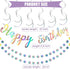 Zonon 9 Pcs Iridescent Party Decoration Disco Happy Birthday Banner, Rainbow Shiny Circle Garlands Holographic Hanging