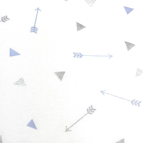 American Baby Company 100% Natural Cotton Fitted Mini Crib Sheet 38" x 24" - Silver Blue Arrow