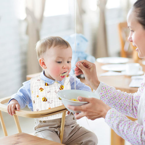 10pcs Adjustable Soft Muslin Cotton Bibs, Baby Bandana Drool Bibs, Absorbent Cotton Scarf