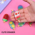 DOMG 16Pcs Ice Cream Erasers for Kids, Cute Fruit Shaped Fun Food Erasers for Classroom Rewards and Party Favors