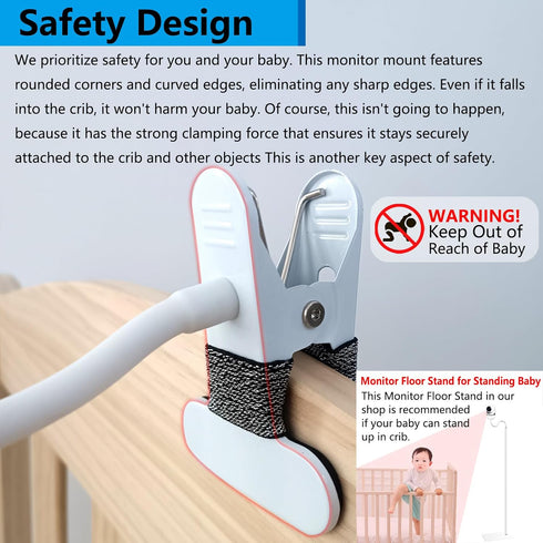 YOUNGLINK 360Adjustable, Crib Baby Monitor Mount Clip Baby Camera Mount for HelloBaby Hello Baby Motorola ANMEATE Nanit