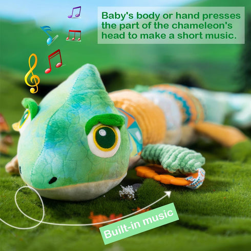 Infant Musical Stuffed Animal Toys - Activity Soft Sensory Toy with Teething Toys, Crinkle Sound, Rattles