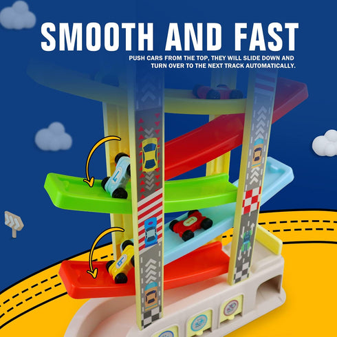 2 3 6 18 Montessori Toys for Year Old Boys Toddlers, Car Ramp Toys with Cars & Race Tracks, Garages and Parking Lots