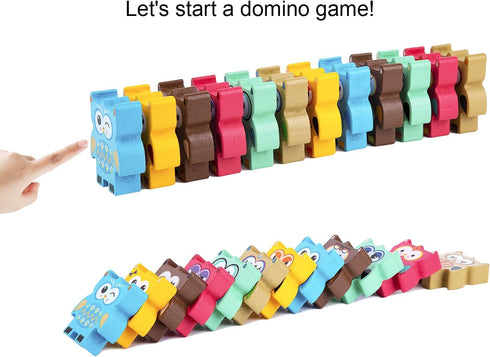 Berry President Stacking Toys, Colorful Wooden Balancing Owls Toy Set, Montessori Educational Game for Toddlers
