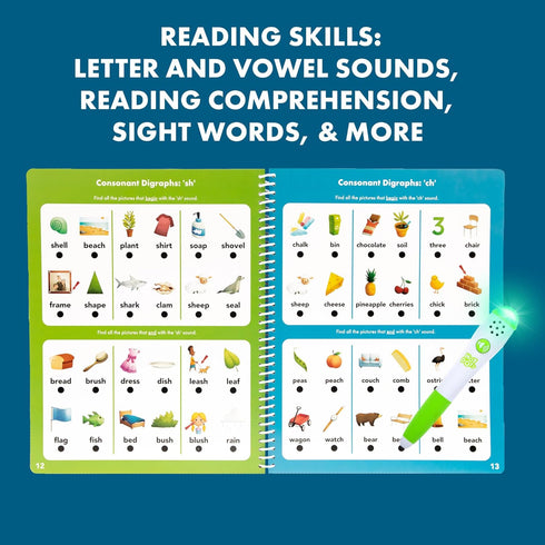Educational Insights Hot Dots Let's Learn 1st Grade Reading Activity Workbook for Ages 6-7
