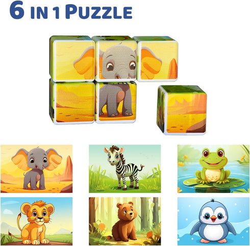 3D Magnetic Cubic Jigsaw Puzzle Toys for Toddlers - Large Building Blocks Cubes 1.65 Inches for Kids 3-5
