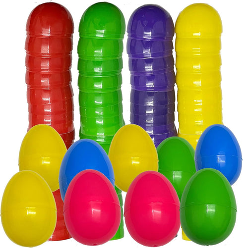 Higoala 24 Fillable Plastic Easter Eggs Hunt Party Supply Pack - 2.5" Assorted
