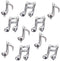 10 PCS Musical Note Aluminum Foil Balloons, Guitar Silver Happy Birthday Music Party Decorations