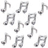 10 PCS Musical Note Aluminum Foil Balloons, Guitar Silver Happy Birthday Music Party Decorations