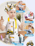 Set WERNNSAI Kids Apron for Girls Boys - Art Cooking Apron with Hat Oven Mittens