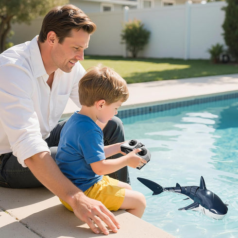 NIPLOOOW 2.4GHz Boys,1:18 4 5 6 7 8 9 Remote Control Shark Toys for Scale High Simulation Shark Toys with Light