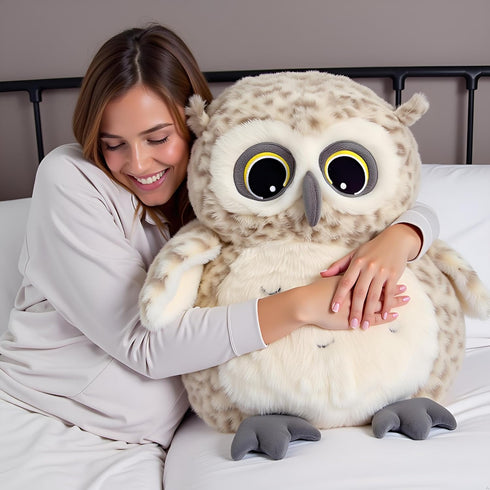 19.7 Inch Ryttir Chubby Giant Owl Stuffed Animal, Adventure Stuffed Owl Plush Toy, Brave Boy's and Girl's Room