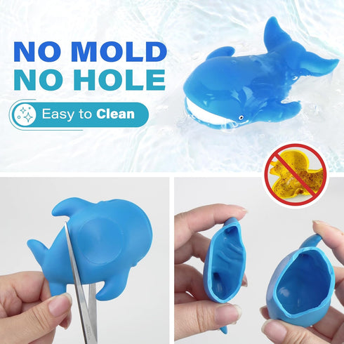 LotFancy Bath Toys for Kids Ages 1-3, Mold Free Bath Toys for Infants Toddlers, 8PCS No Holes Ocean Sea Animal Bathtub Toys, Soft Baby Bath Tub Toys